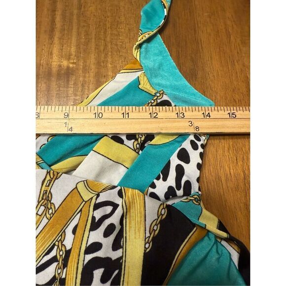 Womens maxi body con halter sundress chain leopard print stretchy size XL - Picture 5 of 5